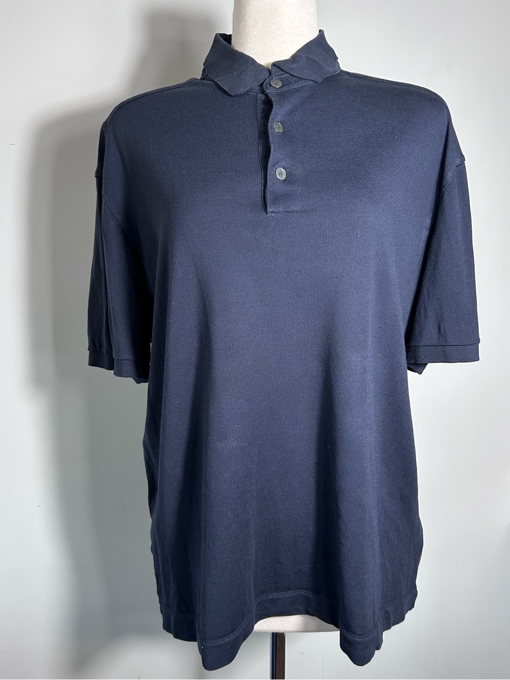 Zegna Navy Short-Sleeve Polo Shirt
